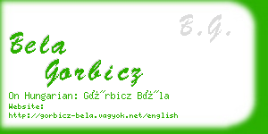 bela gorbicz business card